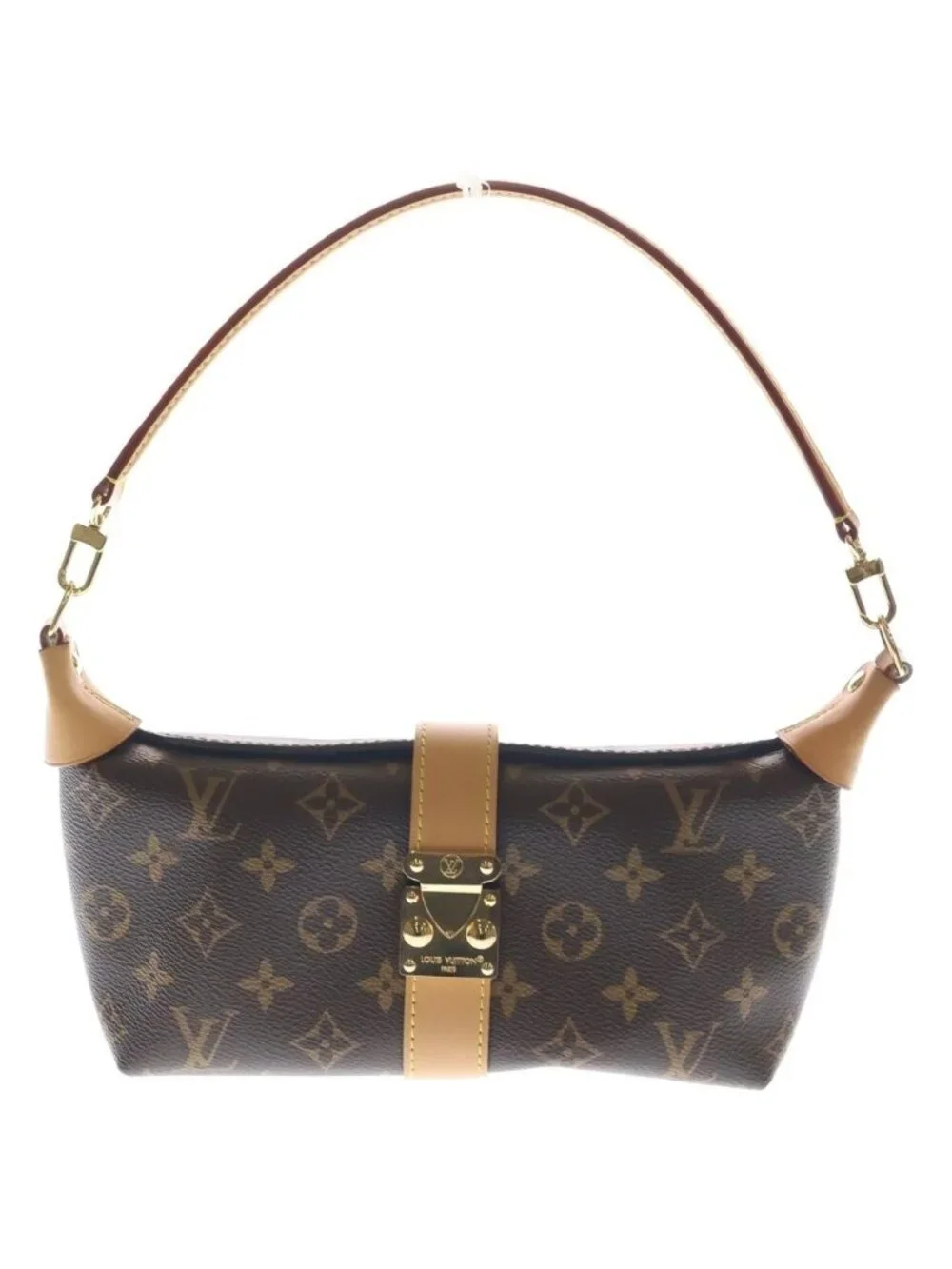 Louis Vuitton Monogram Pochette Mia Leather Shoulder Bag Brown